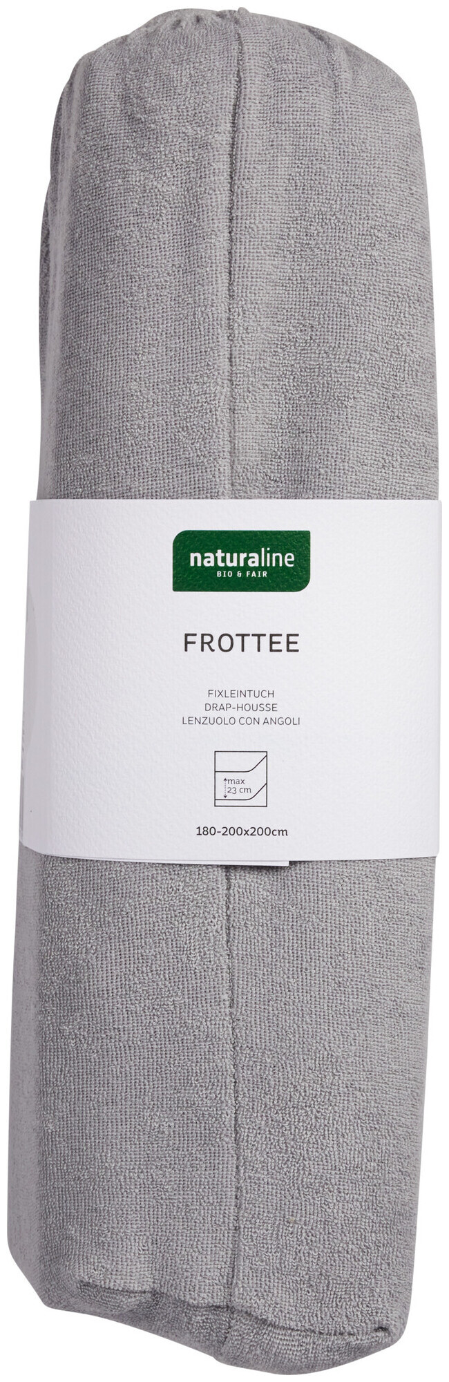 Naturaline Textil Bio Fixl. Frotte 180x200 grau