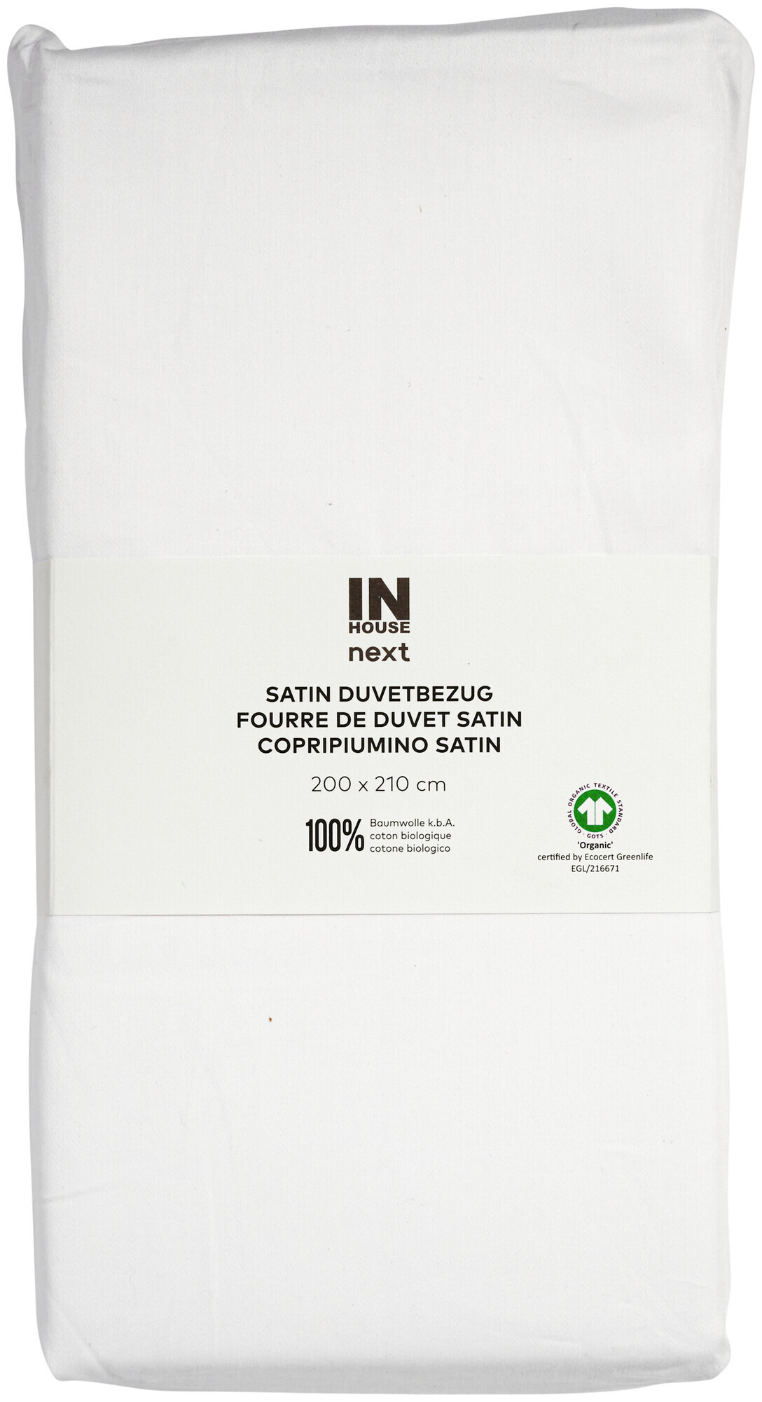 Image of Inhouse Duvet Gots Satin 200x210 weiss