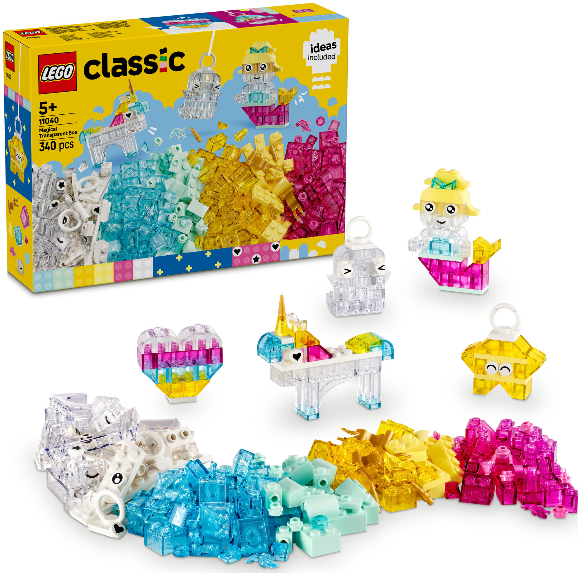 Lego Classic Lego Classic 11040 Zauberbox mit durchsichtigen Steinen, Bunte Bausteine ab 5 Jahren