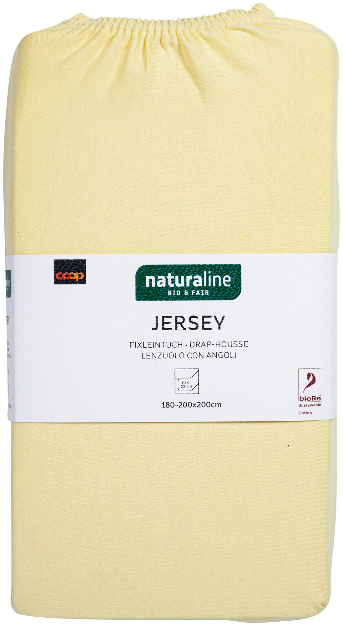 Image of Naturaline Textil Bio Fixl. Jersey 180x200 hellgelb