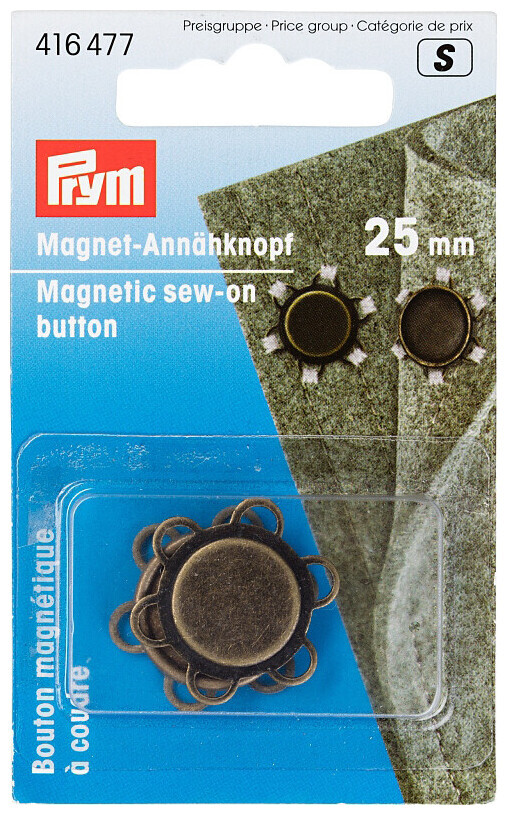 Image of Prym Magnet-Annähknopf altmessing 25 mm