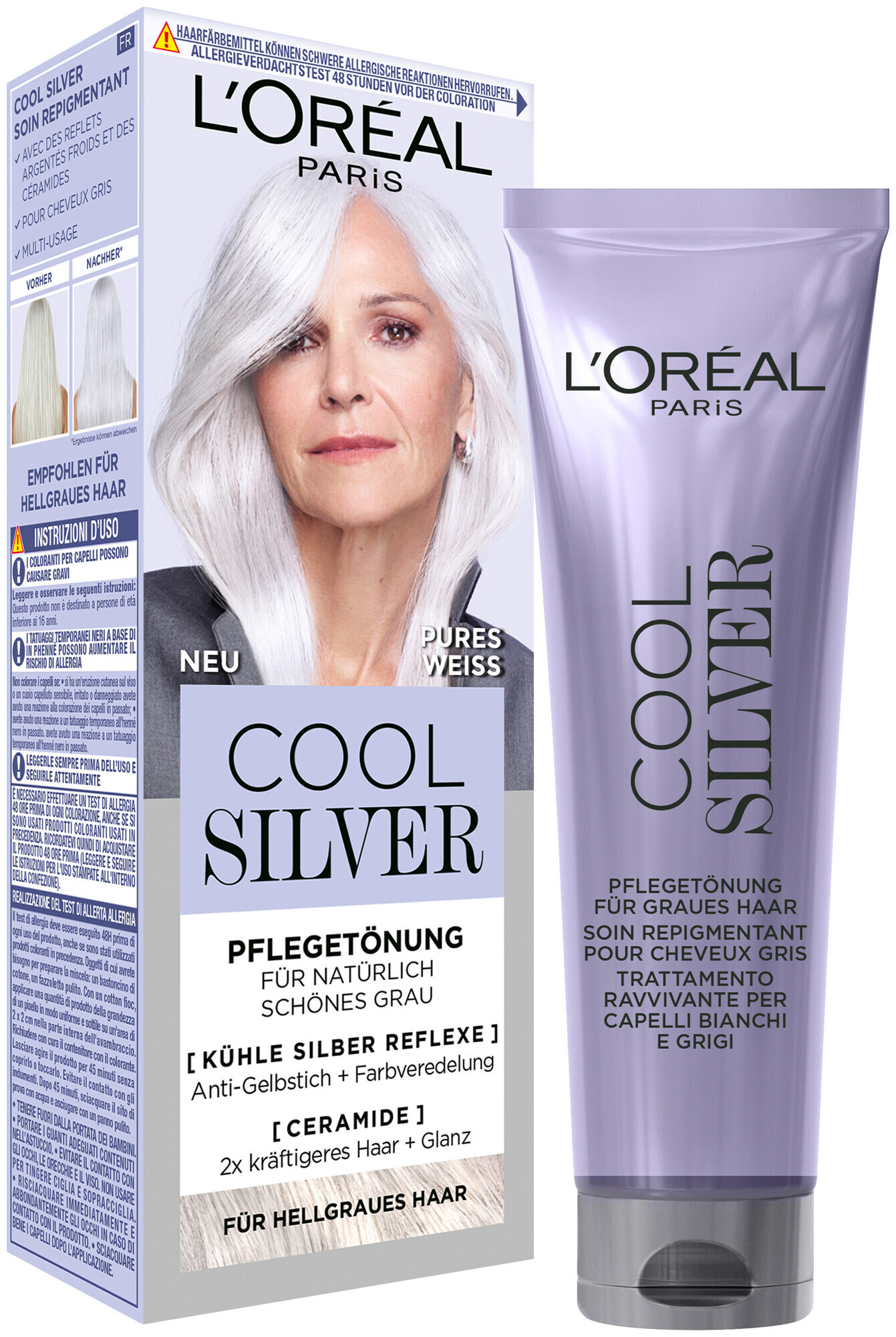 L'Oréal Paris Cool Silver Pflegetönung 01 Pures Weiss, 1Stk