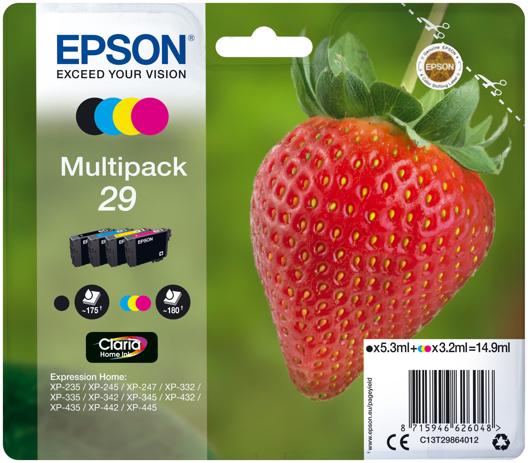 Image of Epson Tintenpatrone color T29864012 Multipack