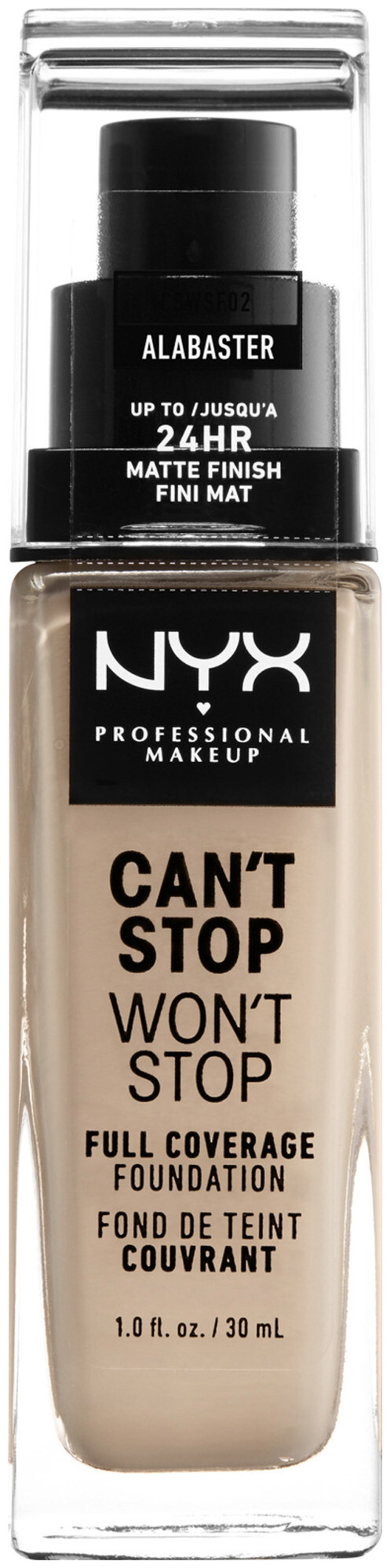 Image of NYX Professional Makeup Can't Stop Won't Stop Foundation, Alabaster