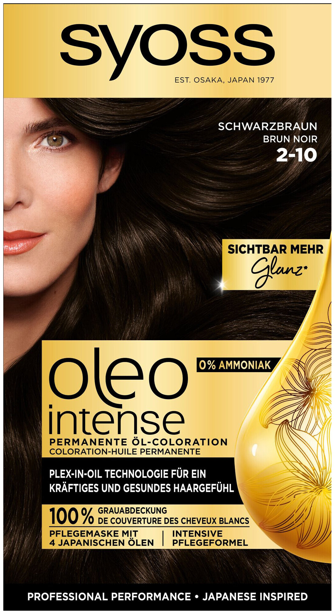 Image of Syoss Oleo Intense Permanente Öl-Coloration 2-10 Schwarzbraun 115 ml