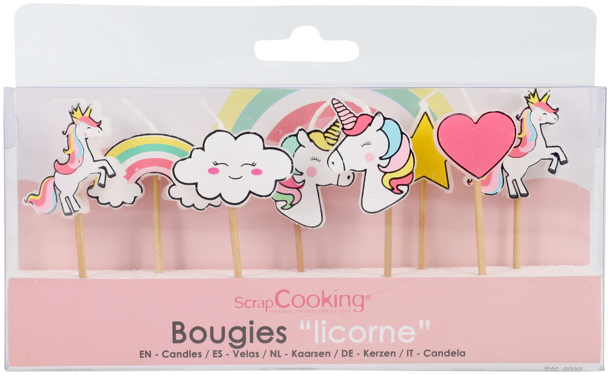 ScrapCooking Kerzen Einhorn rosa 8 Stück