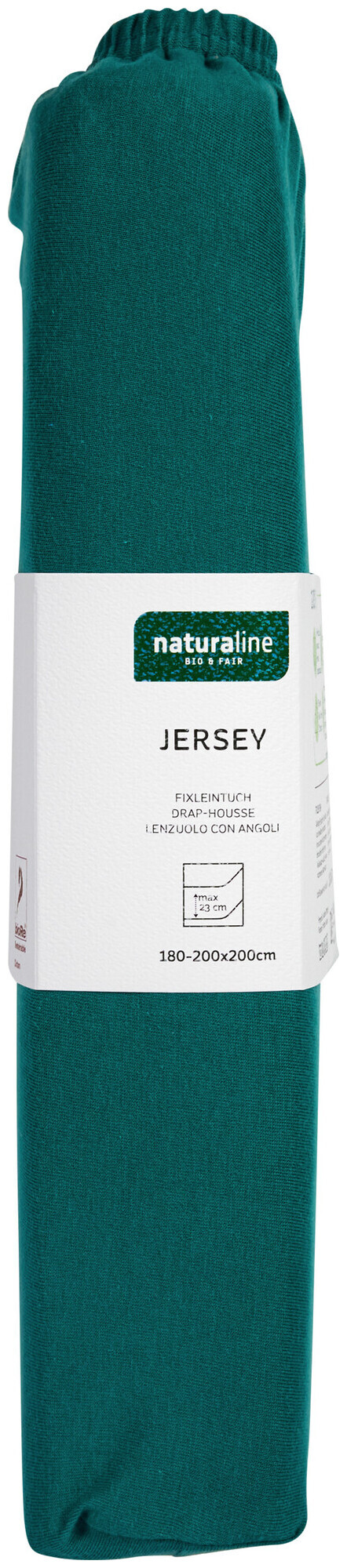 Image of Naturaline Textil Bio Fixl. Jersey 180x200 petrol
