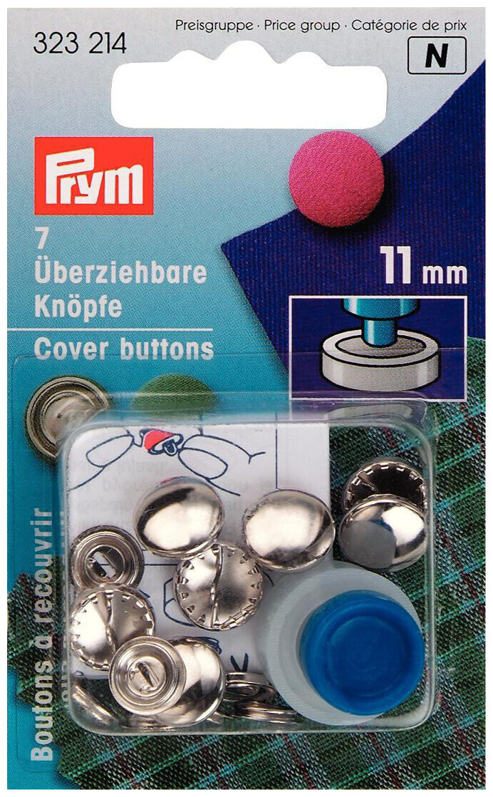 Image of Prym Knopf Überziehbar mit Werkzeug gold 11 mm 7 Stk.