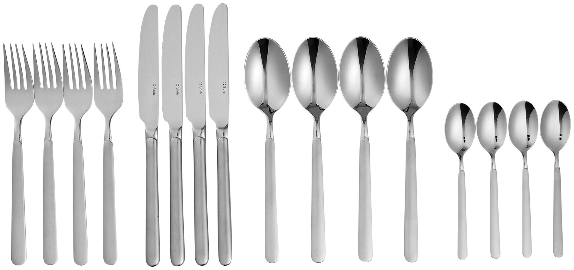 Sola Set couverts Gallery CNS manche mat 16 pièces