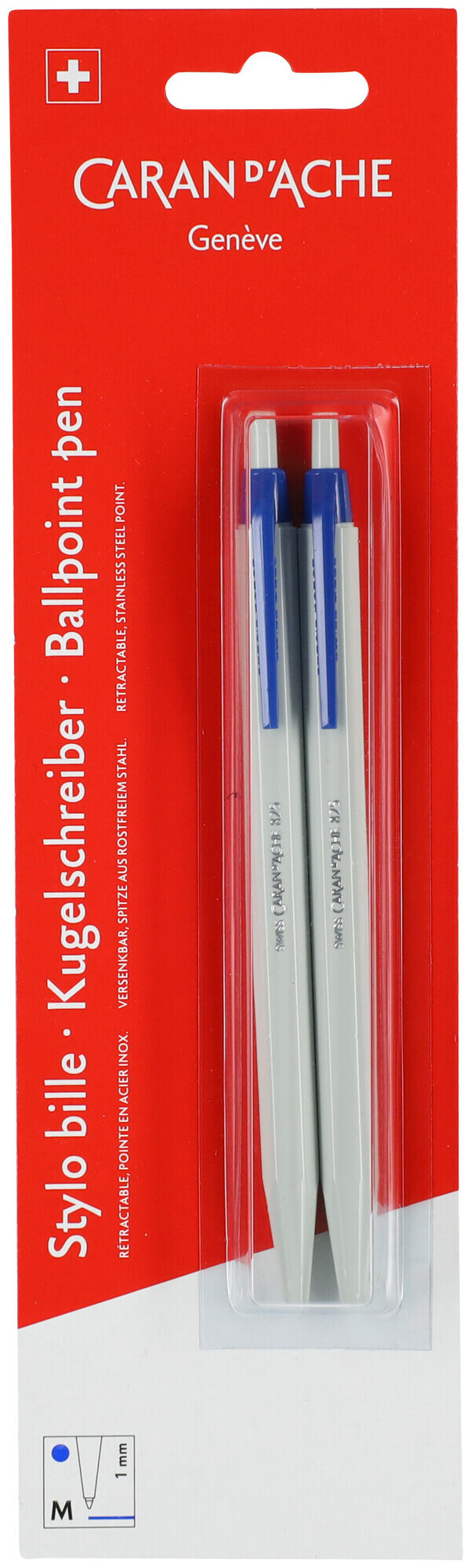 Image of Caran d'Ache 825 Kugelschreiber Blau 2 Stück