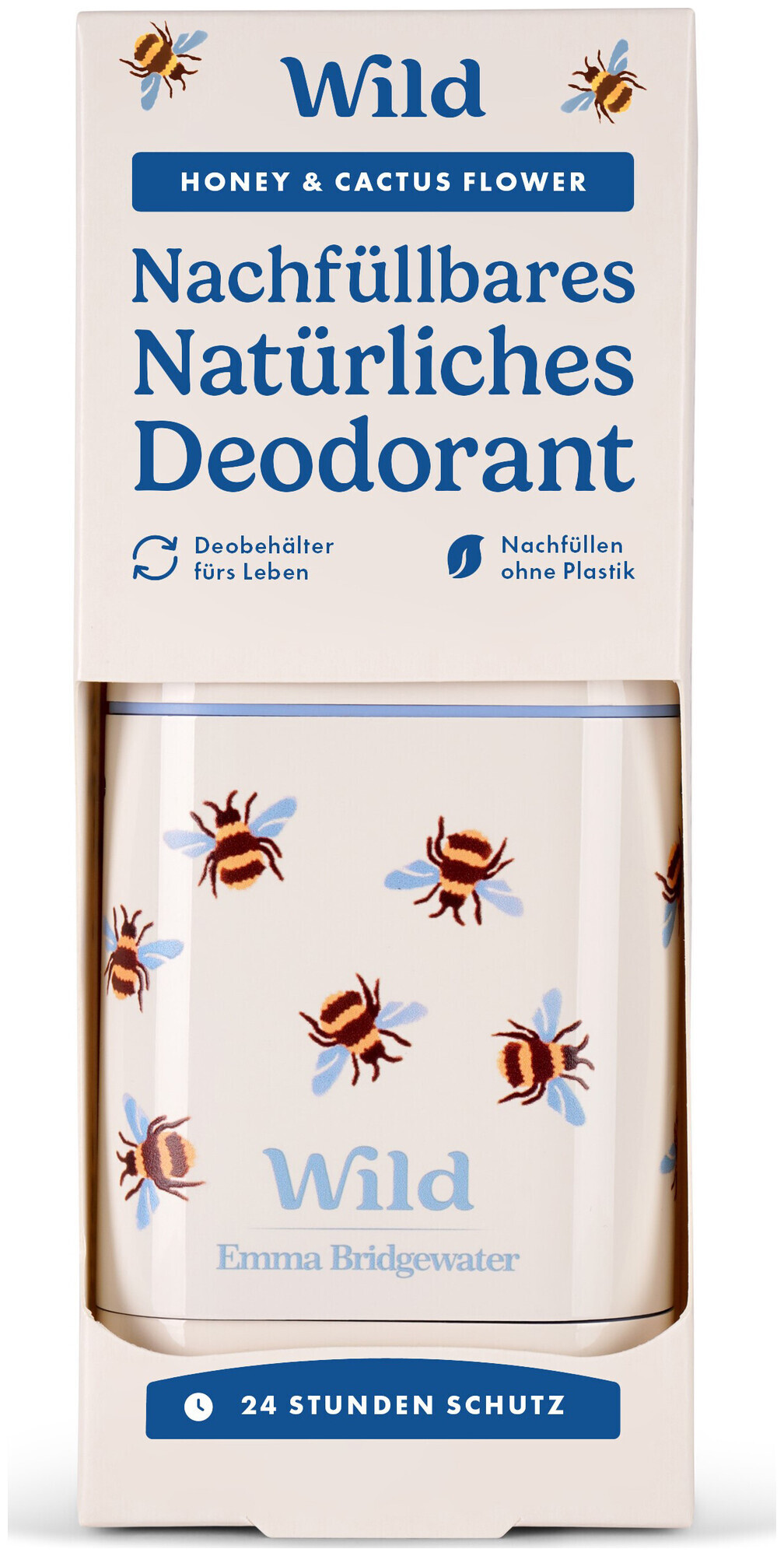 Wild Deo Stick, Bee + Honey & Cactusflower Starterpack 40gr