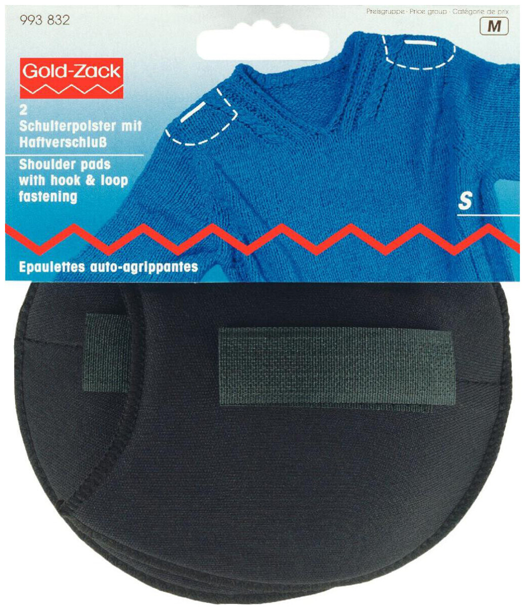 Image of Prym Schulterpolster Raglan Klett schwarz Grösse S 2 Stk.