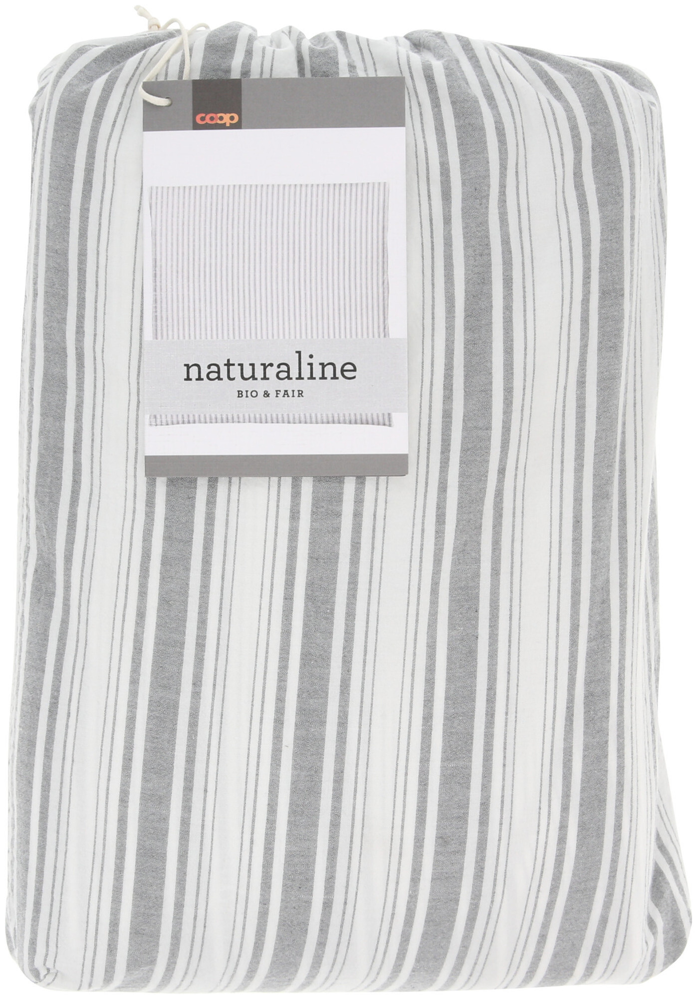 Image of Naturaline Textil Naturaline Duvetbezug Streifen grau 200x210 cm