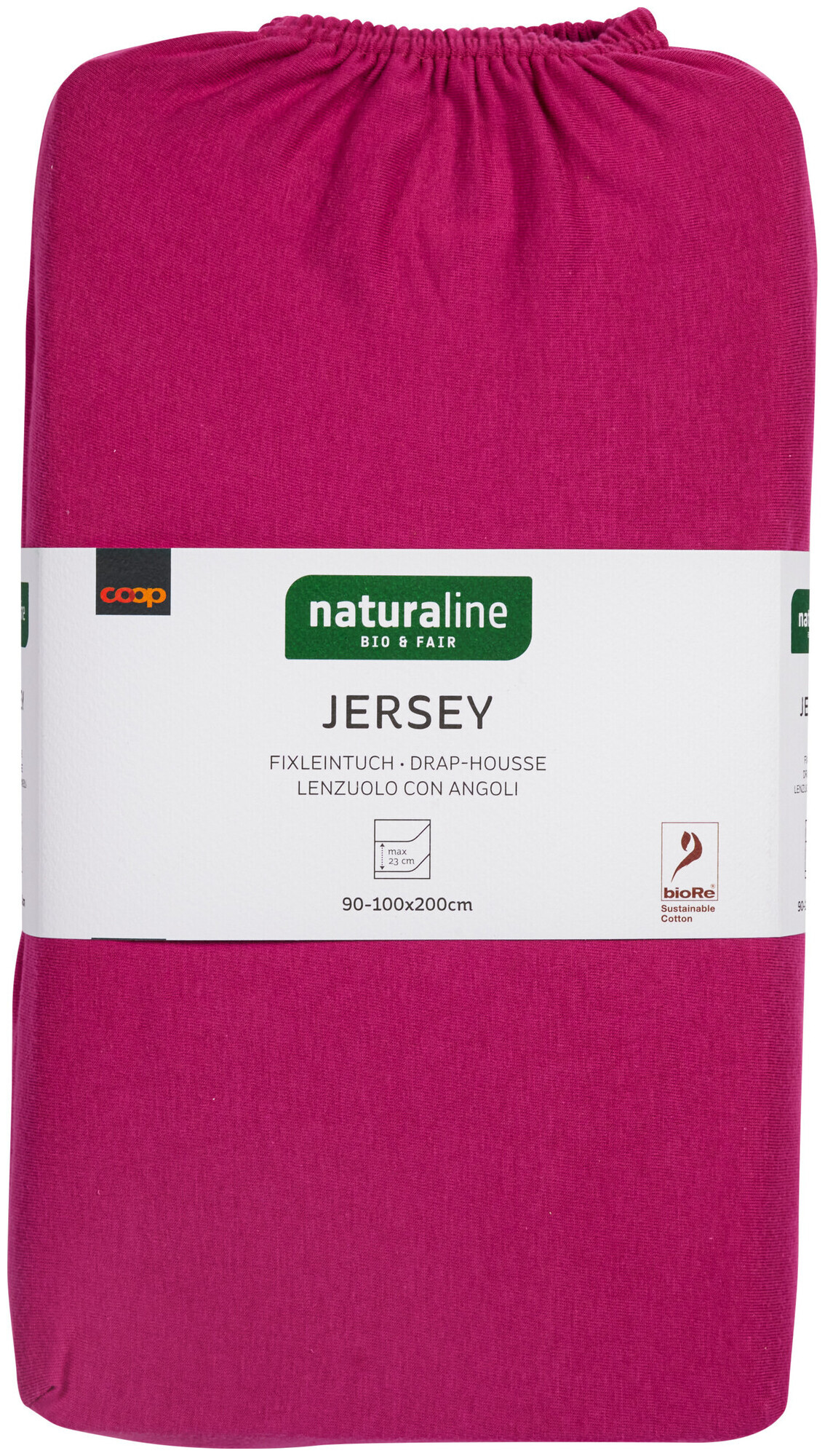 Image of Naturaline Textil Bio Fixl. Jersey 90x200 pink