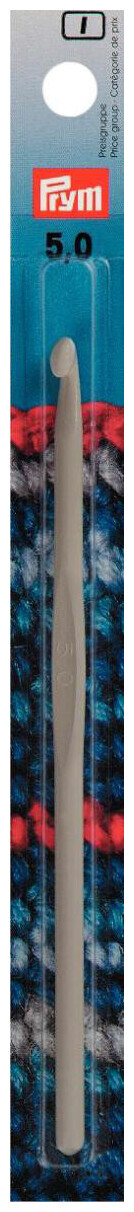 Image of Prym Häkelnadel ohne Griff, grau 5.00 mm, 14 cm, Karte, Aluminium