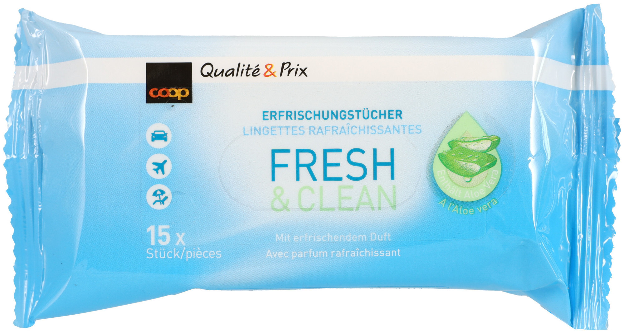 Image of well Fresh & Clean Erfrischungstücher 2x15 Stück