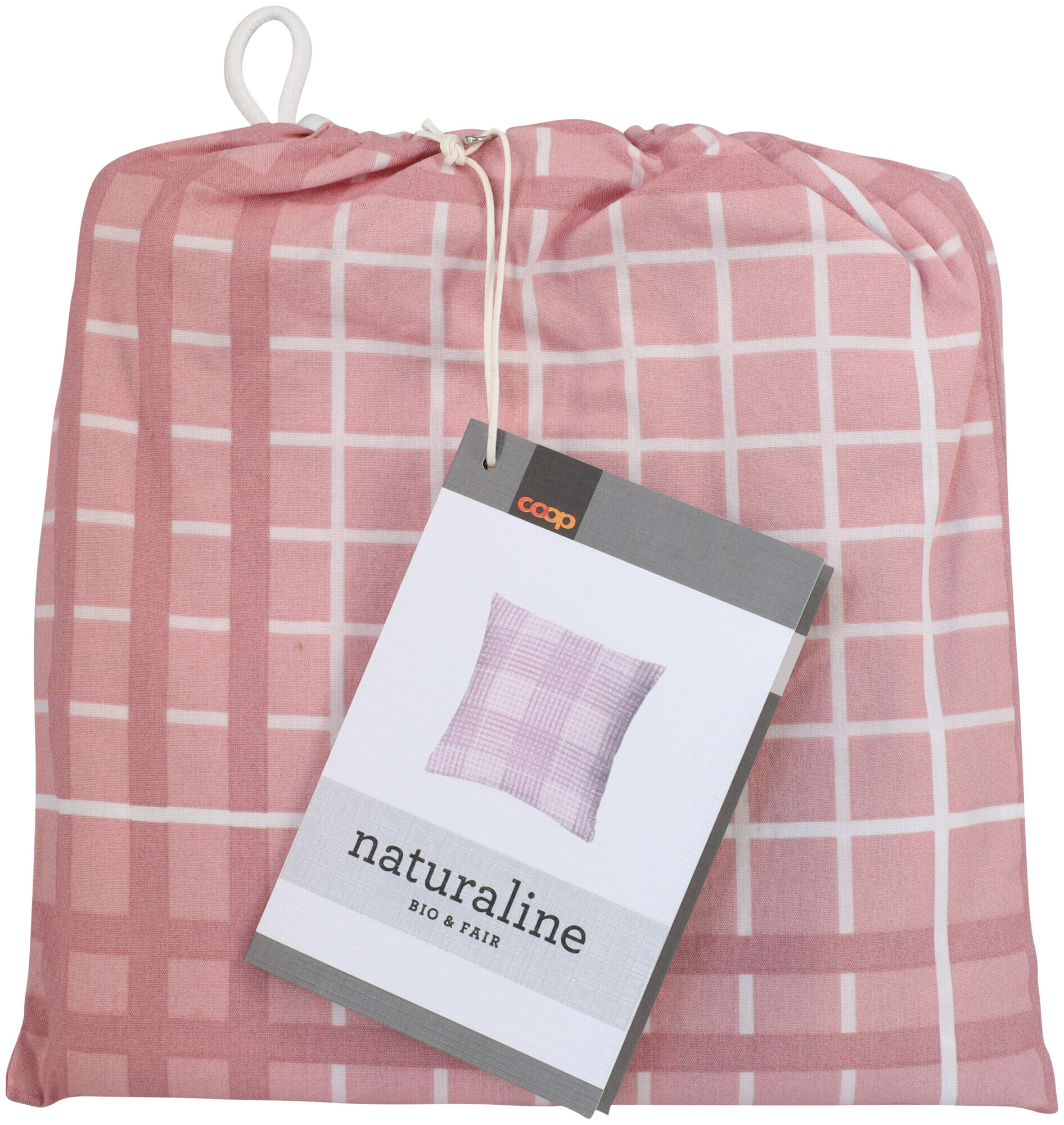 Naturaline Textil Naturaline Kissenbezug Zoom Check rosa 65x65 cm