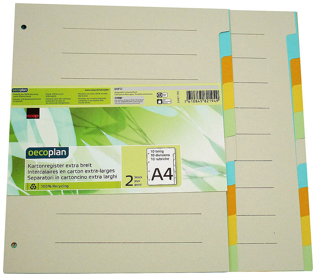 Image of Oecoplan Kartonregister A4 extra-breit 10 Stück
