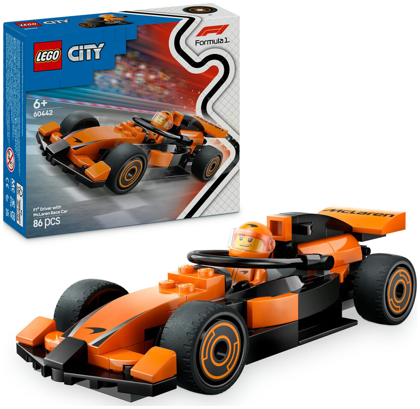 Image of Lego City Lego® City 60442 F1 Rennfahrer mit McLaren Rennauto - ab 6 Jahren