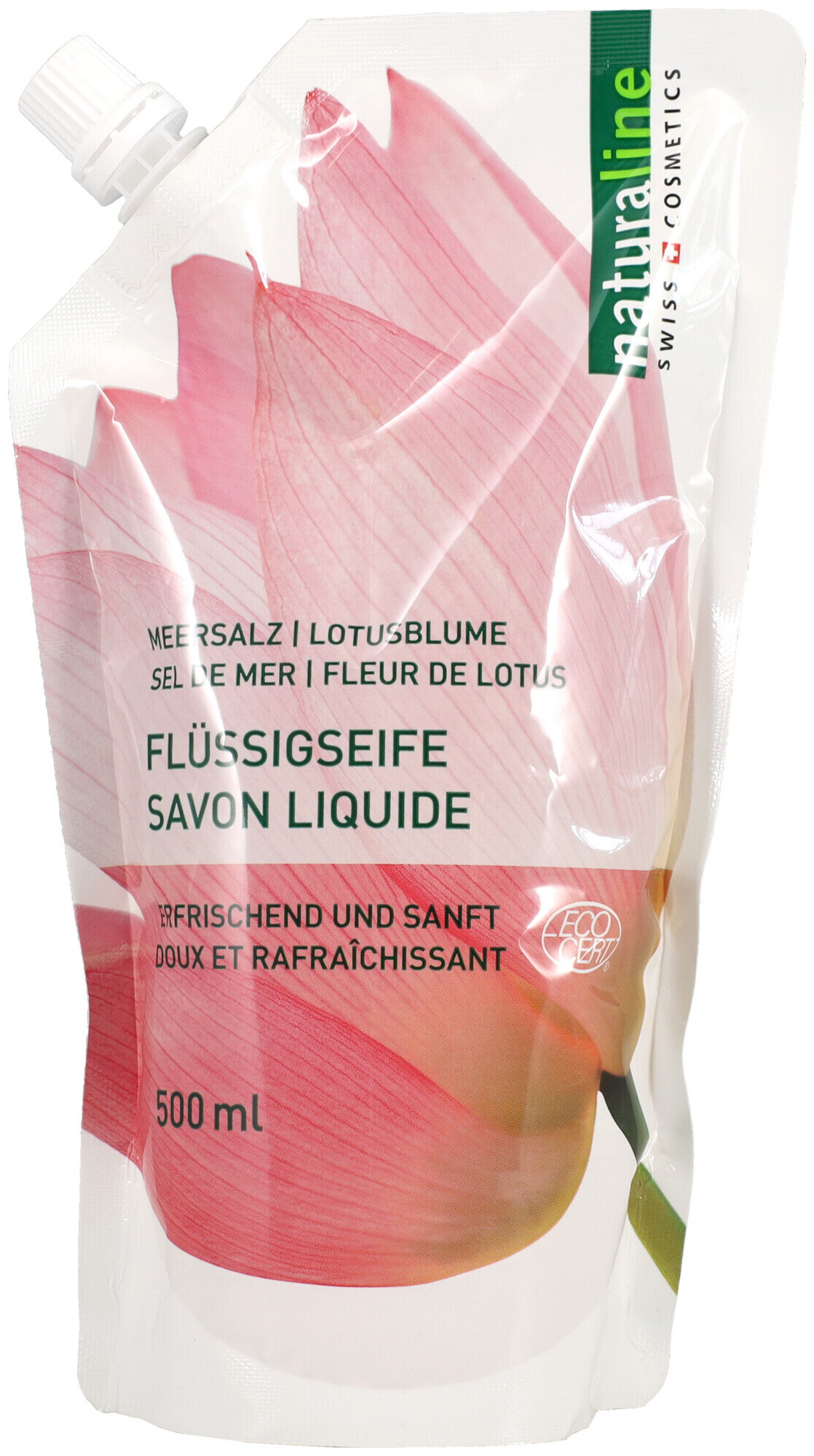 Image of Naturaline Cosmetics Naturaline Flüssigseife Meersalz & Lotusblüte Refill