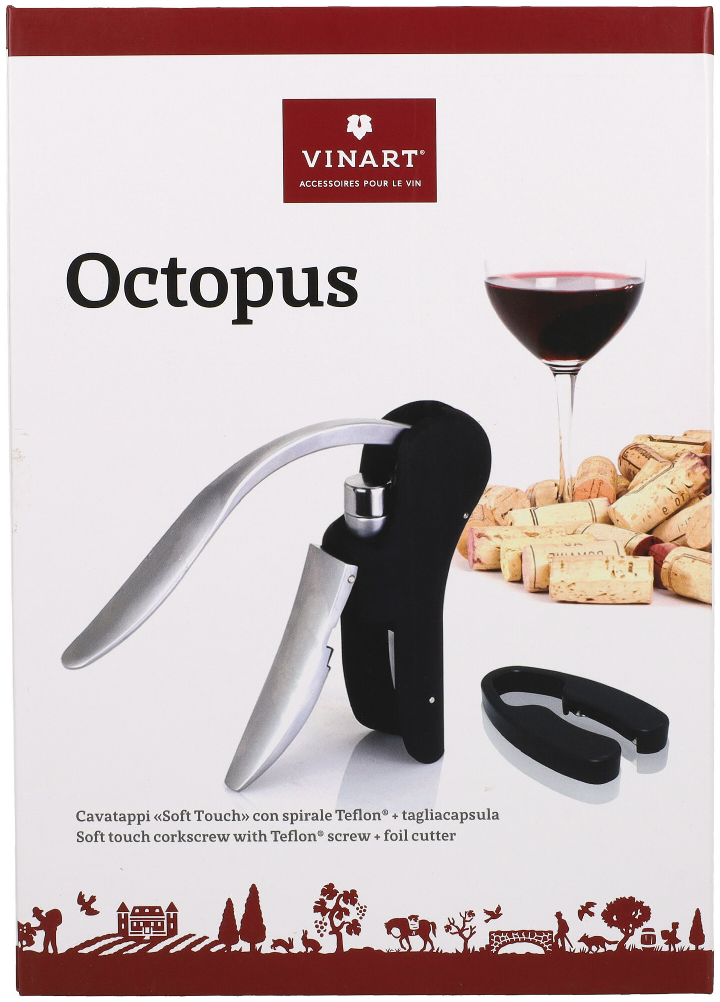 Image of Vinart Korkenzieher Octopus schwarz