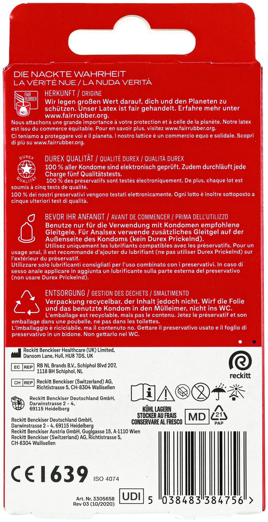 Durex Préservatifs Gefühlsecht Classic – 10 pièces