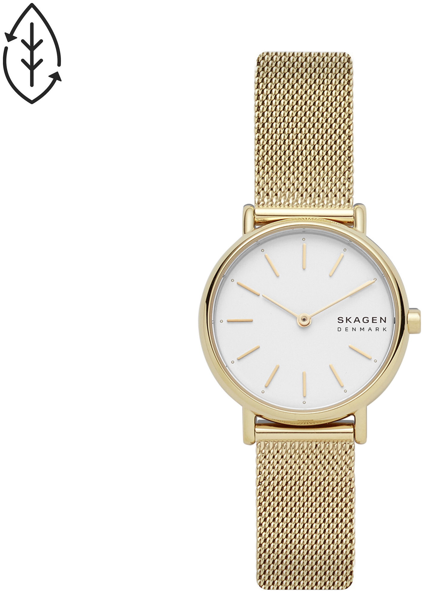 Image of Skagen Uhr Signatur Slim Milanaise Edelstahl goldfarben