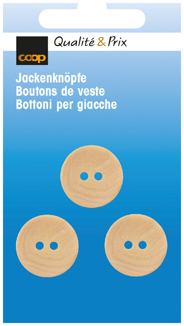 Image of Coop Papier-Polyknopf rec. 4-Loch beige 18 mm 3 Stk.