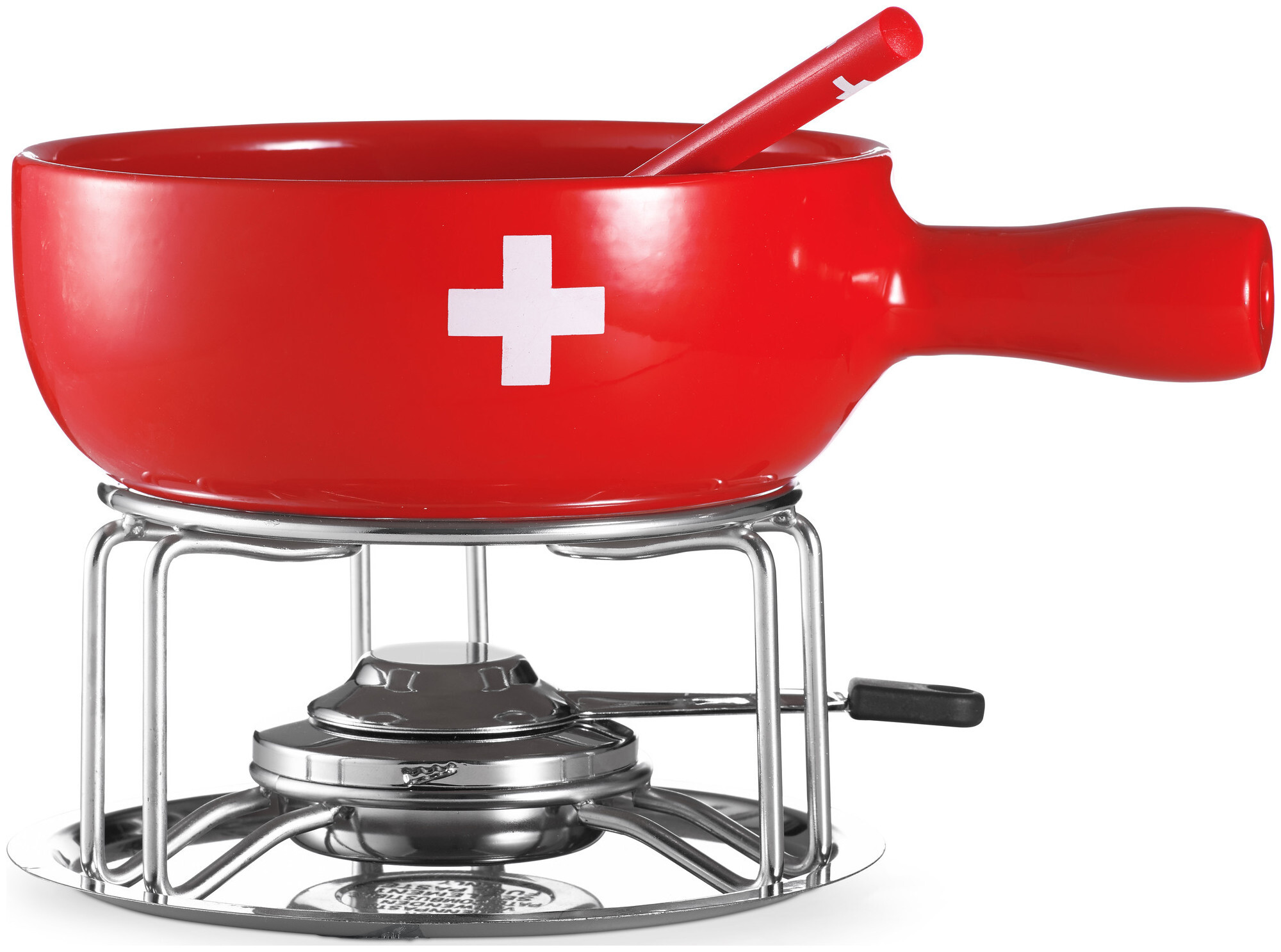 Image of Nouvel Käsefondue-Set Schweizer Kreuz aus Keramik, 9-teilig