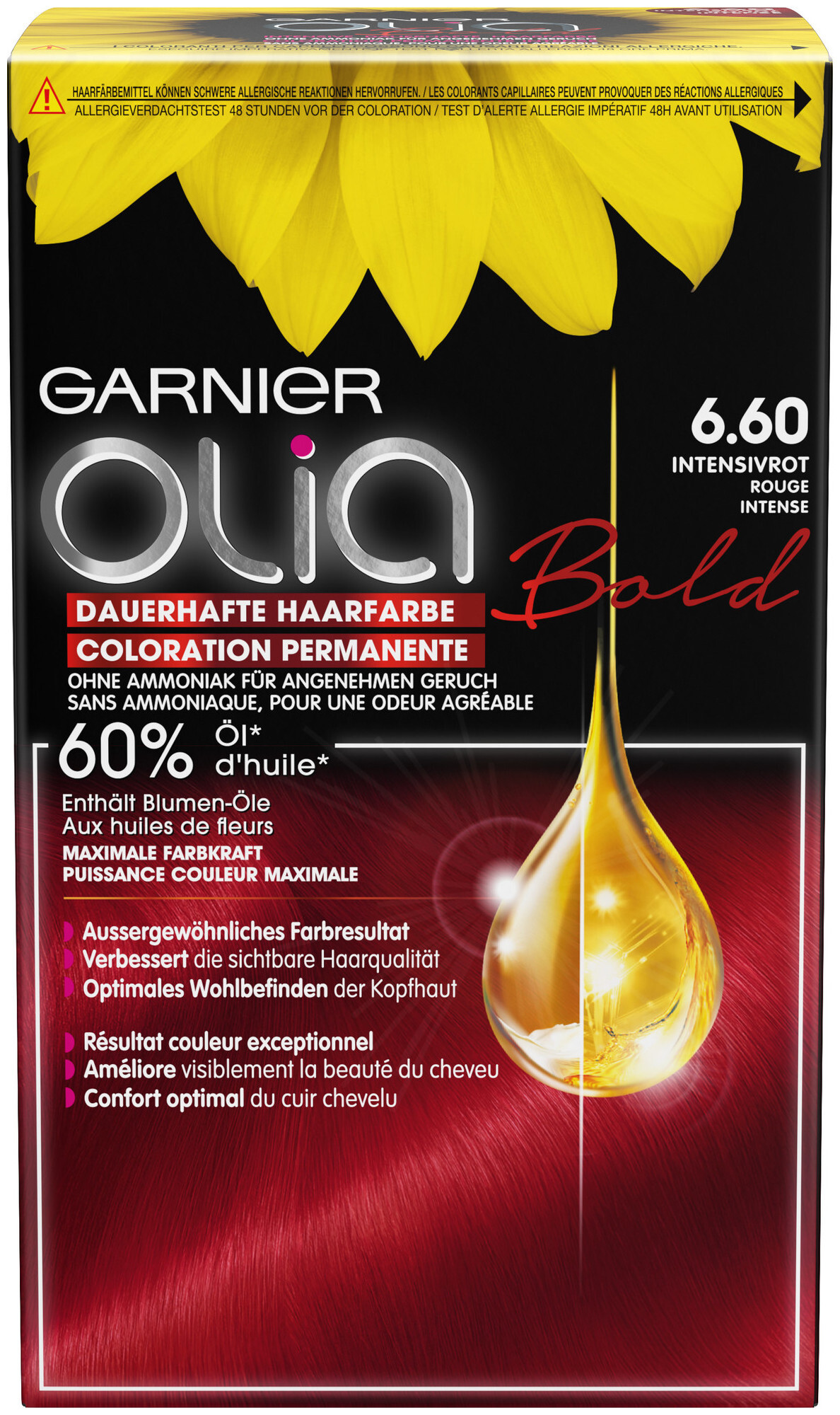 Image of Garnier Olia dauerhafte Haarfarbe Bolds 6.60 Intensivrot, 1Stk