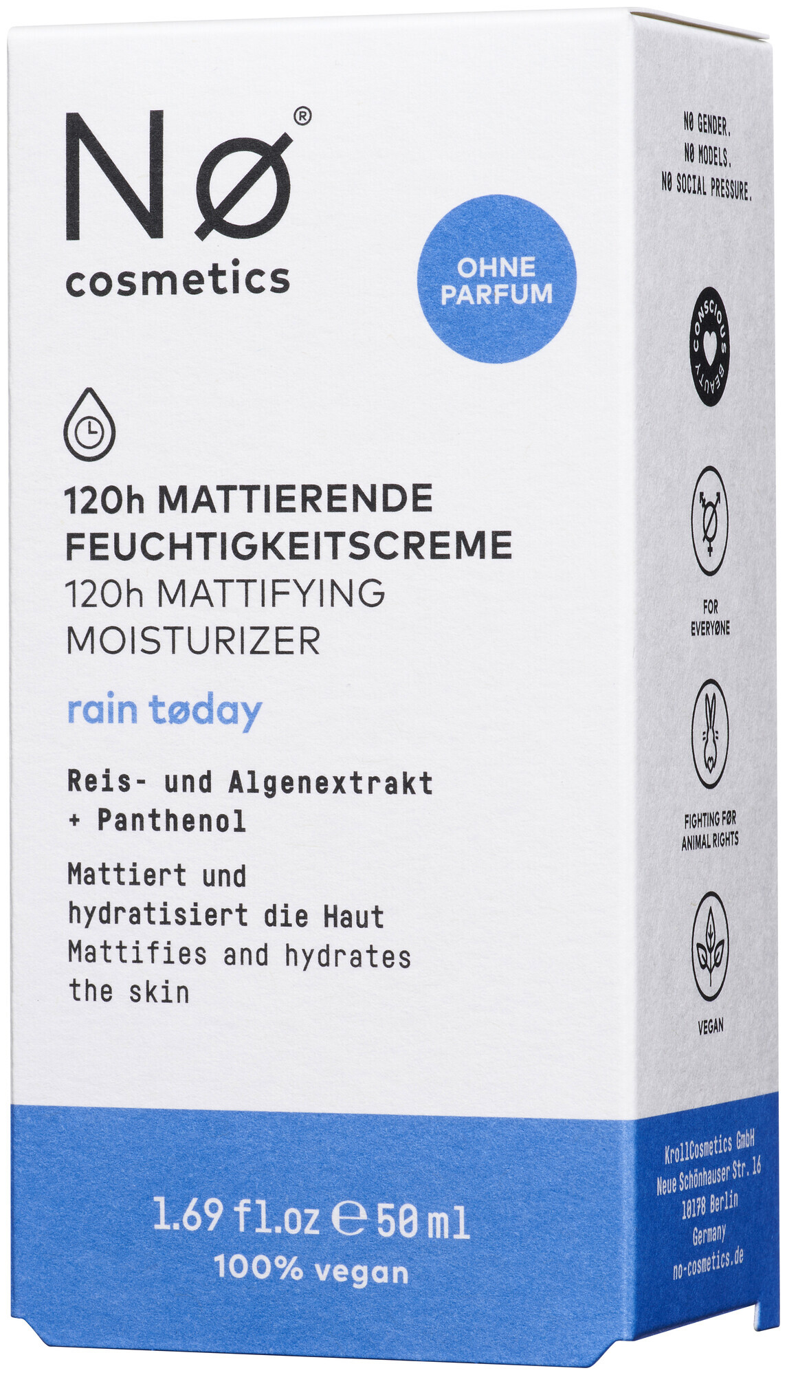 Image of Nø Cosmetics rain tøday 120h Mattierende Feuchtigkeitscreme 50 ml