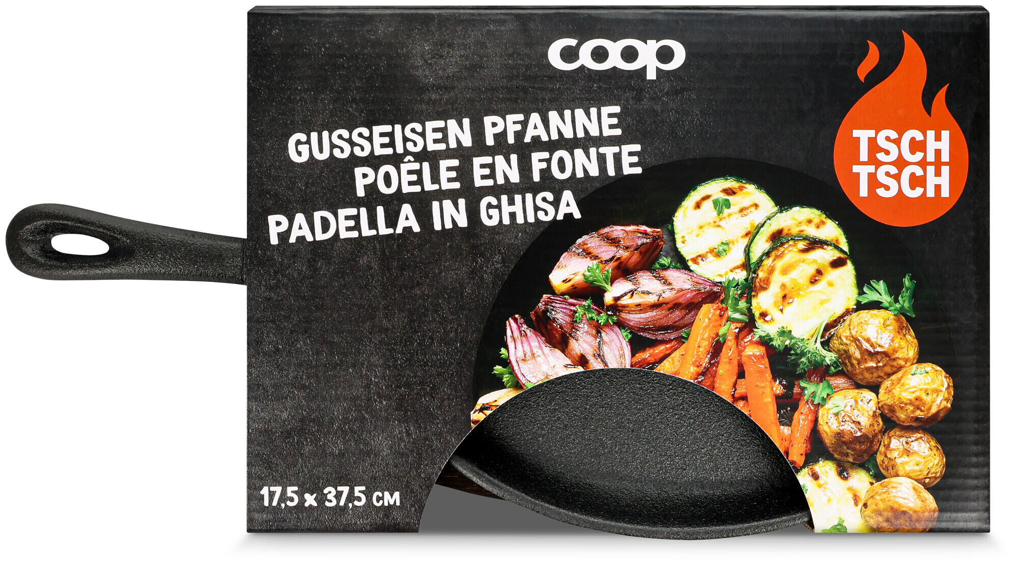 Coop Poêle en fonte avec dessous Tsch Tsch 17.5 x 37.5cm