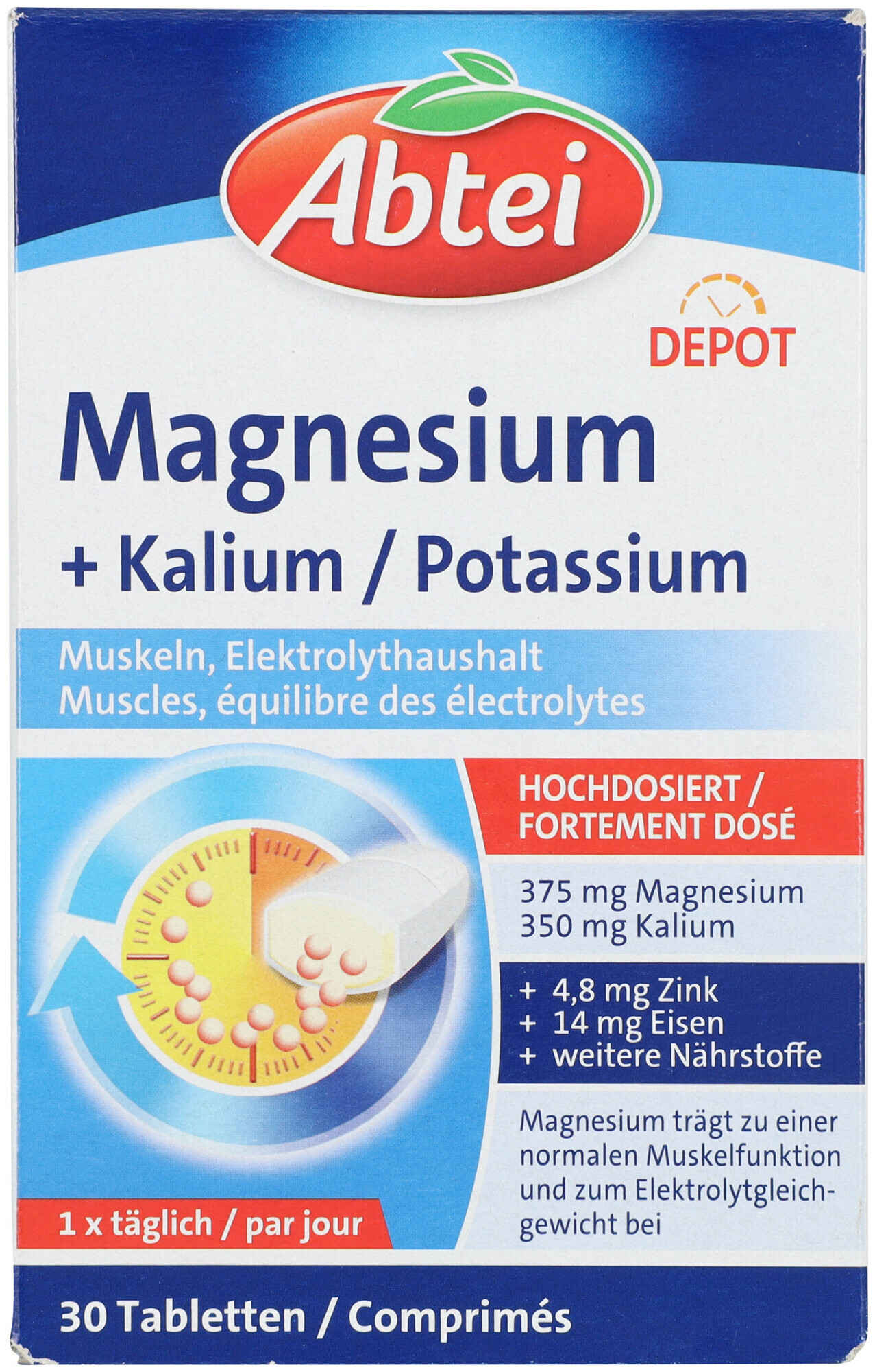 Image of Abtei Magnesium + Kalium 30 Tabletten