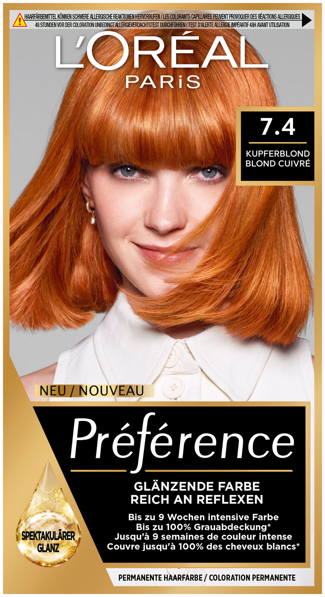 L'Oréal Paris Préférence 7.4 Kupferblond/Blond cuivré, 1Stk