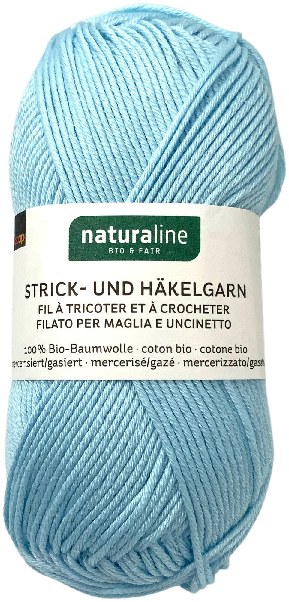 Naturaline Textil Coop Bio Naturaline 329 Fil à tricoter 100% Coton merc. bleu clair 50g