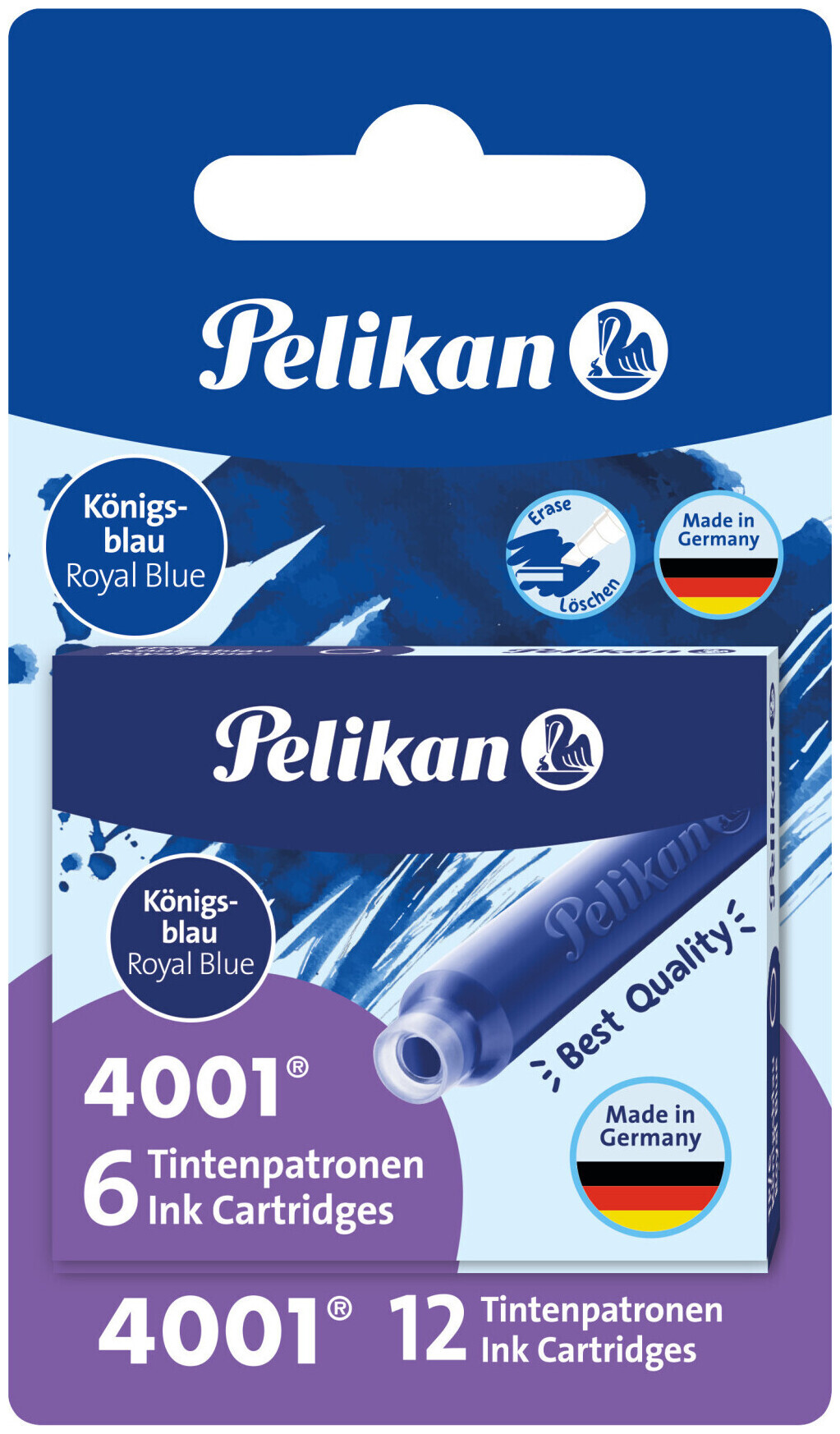 Image of Pelikan 4001 Tintenpatrone königsblau 12 Stk