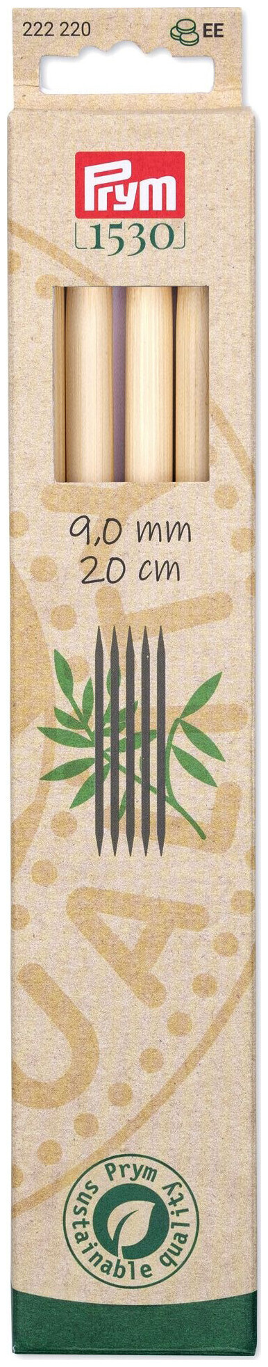 Image of Prym 1530 Strumpfstricknadeln 9.00 mm, 20 cm, Bambus