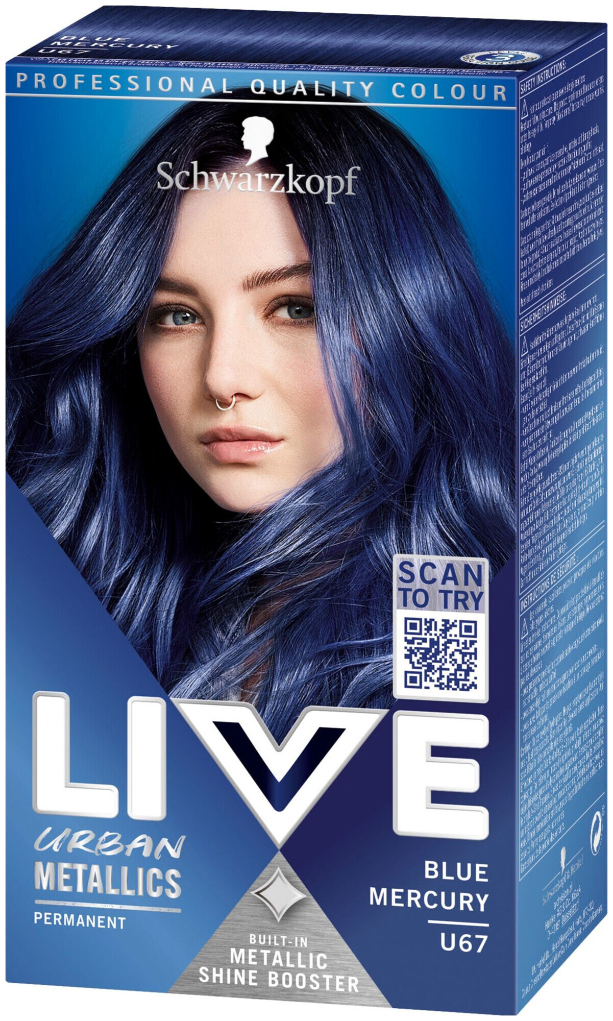 Image of Schwarzkopf Live Urban Metallics Intense Colour U67 Blue Mercury 143 ml