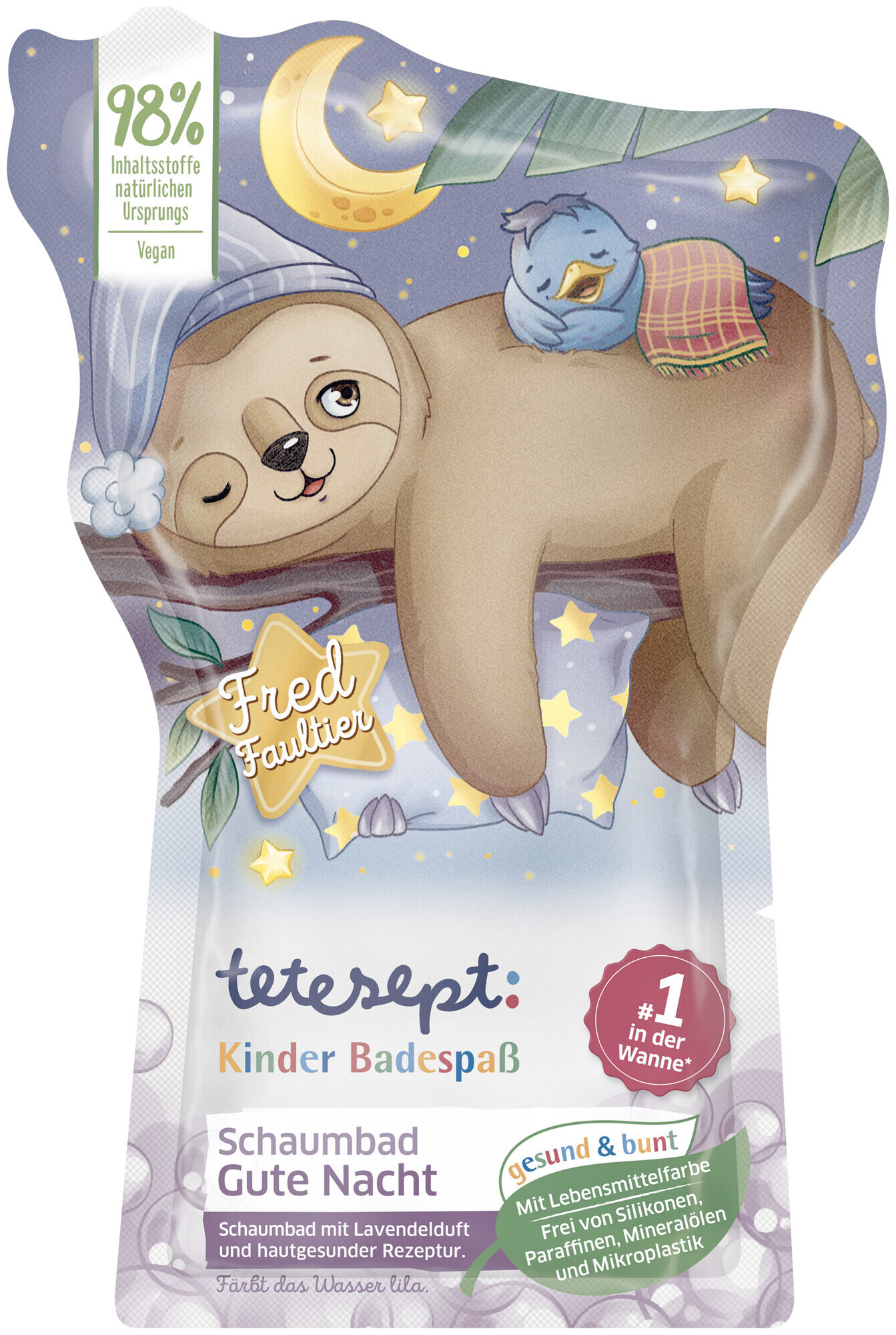 Image of tetesept Kinder Badespass Schaumbad Gute Nacht (Faultier) 40ml
