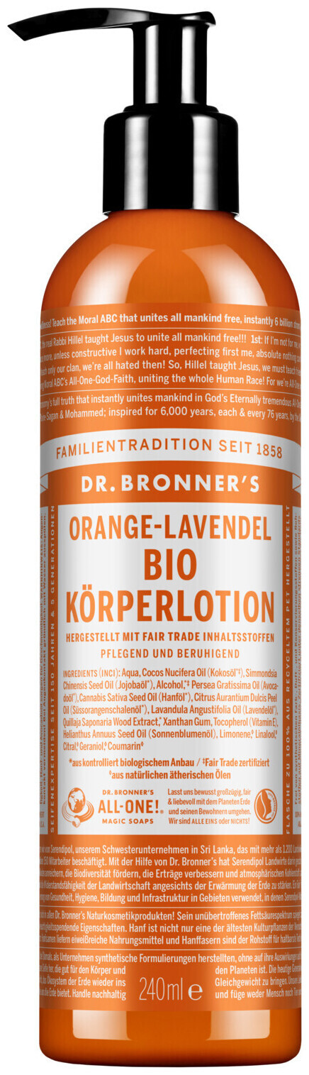 Image of DR. Bronner's Dr, Bronner's BIO Lotion Orange Lavendel 240ml