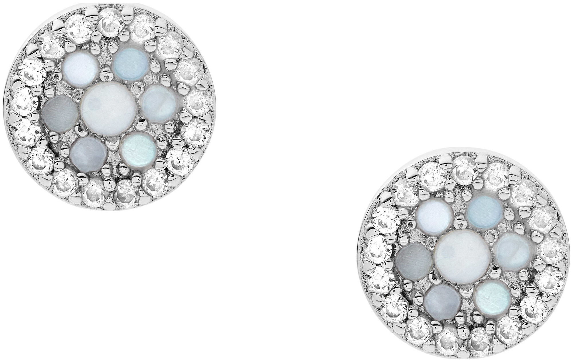 Fossil Jewels Fossil Clous d’oreilles en argent 925 et nacre