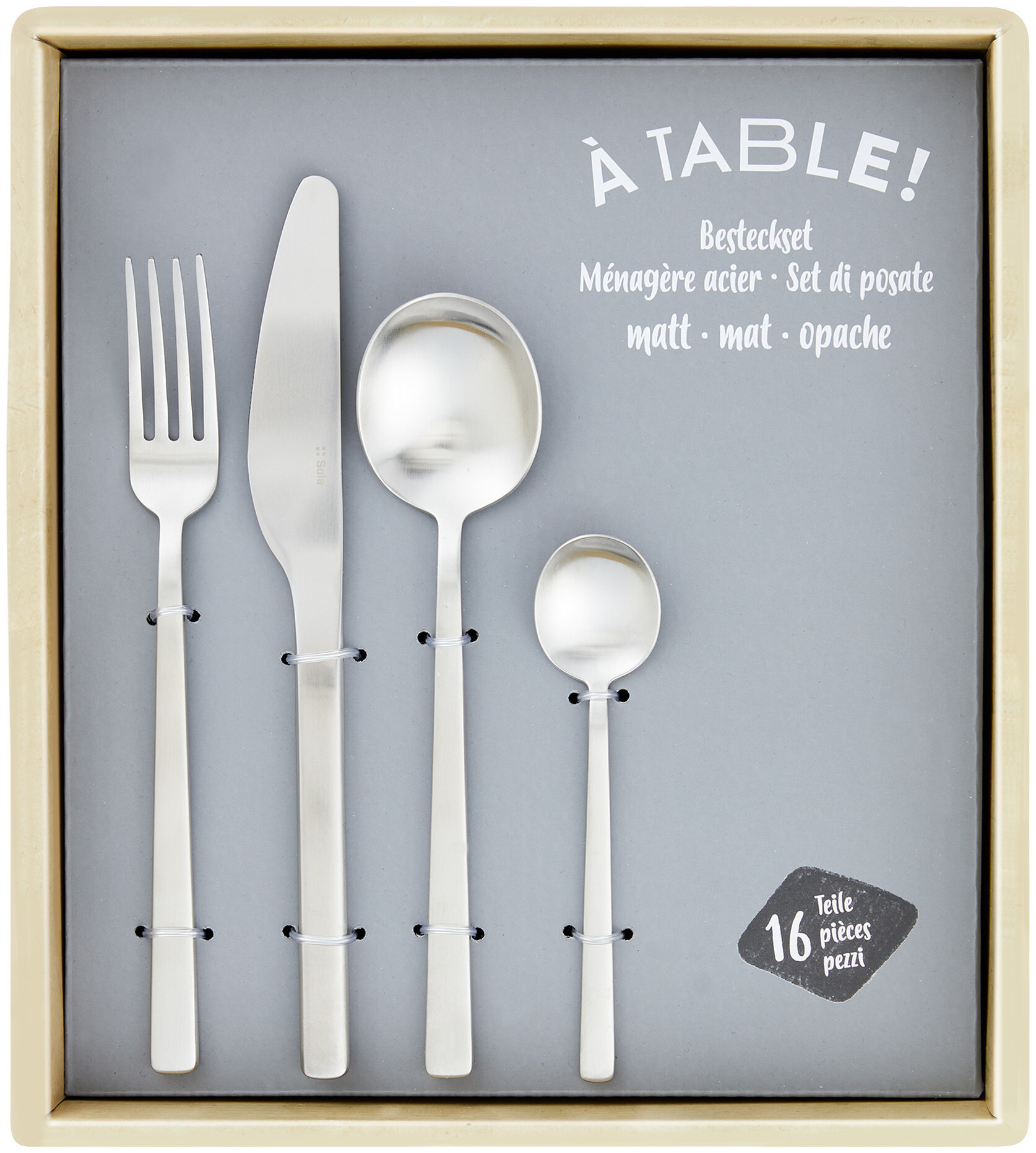 Image of À Table! Besteckset silber matt 16-teilig, by Sola