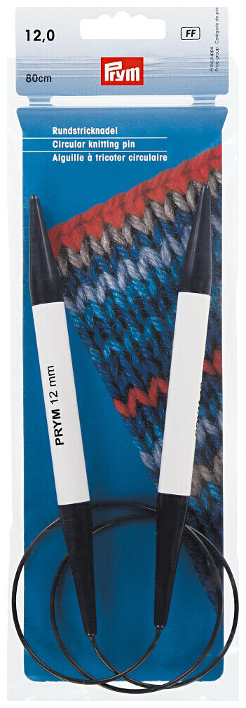 Image of Prym Rundstricknadel Kunststoff, weiss/blau 12.00 mm, 80 cm, Beutel 1 Stk.