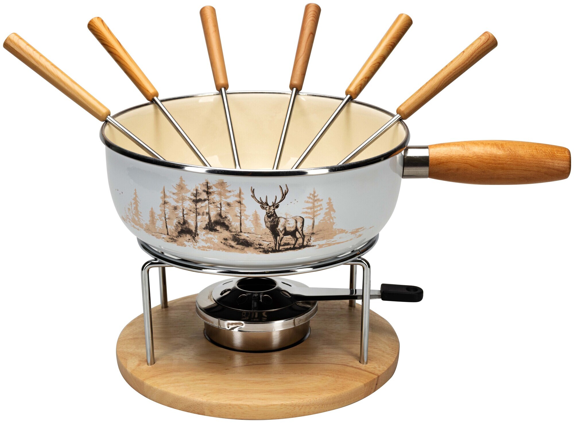 Nouvel Fondue-Set Hirsch beige 9-teilig