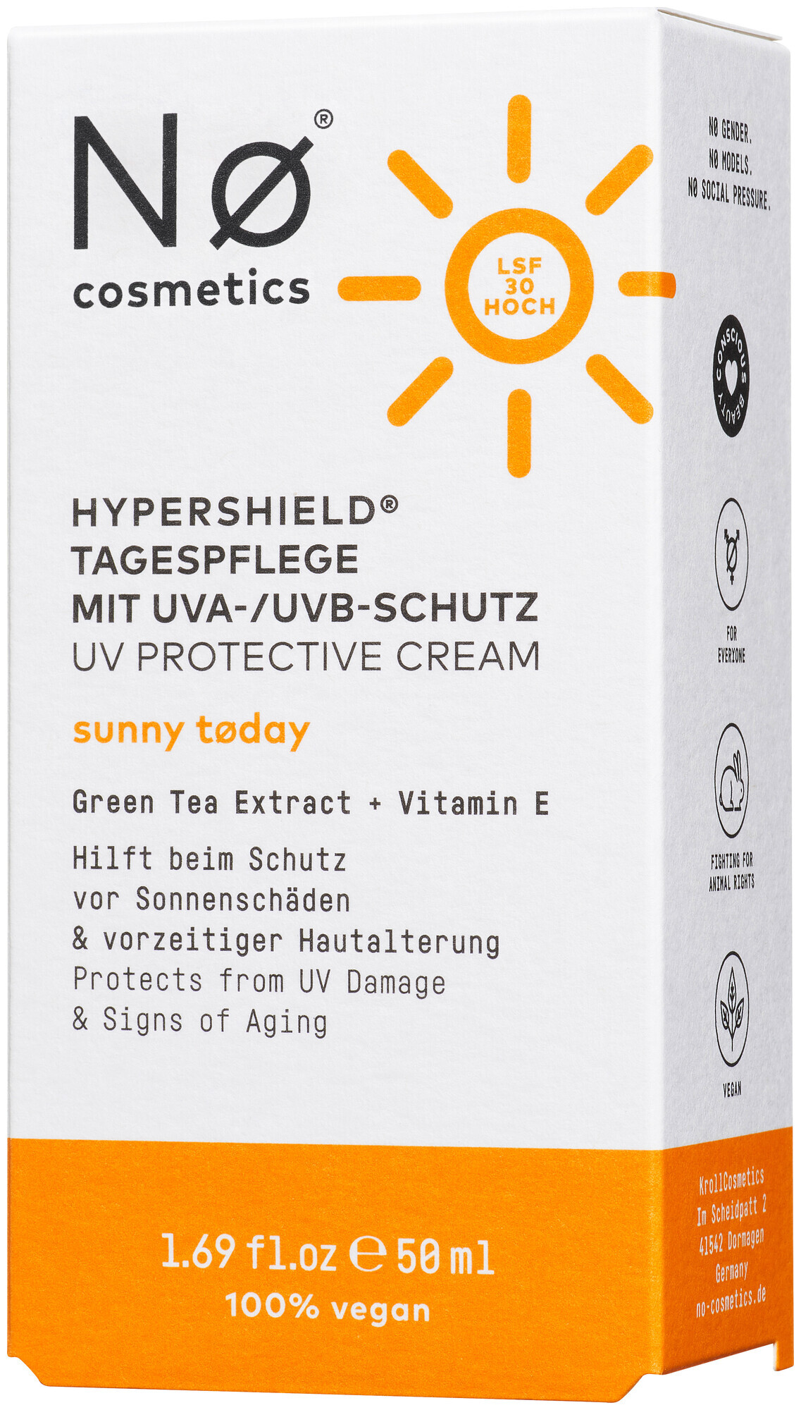 Image of Nø Cosmetics sunny tøday Hypershield® Tagespflege mit UVA-/UVB-Schutz