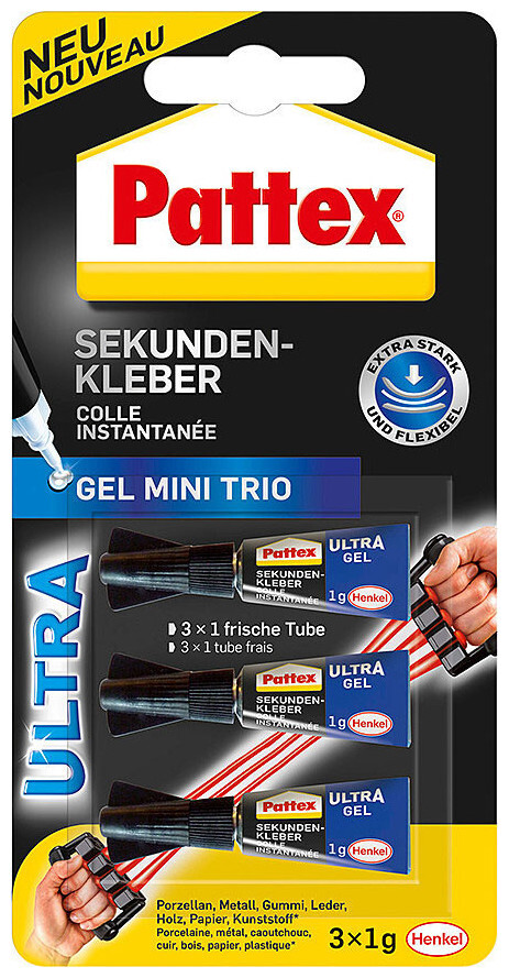 Pattex Sekunden-Kleber Ultra Gel Mini 3 Stück