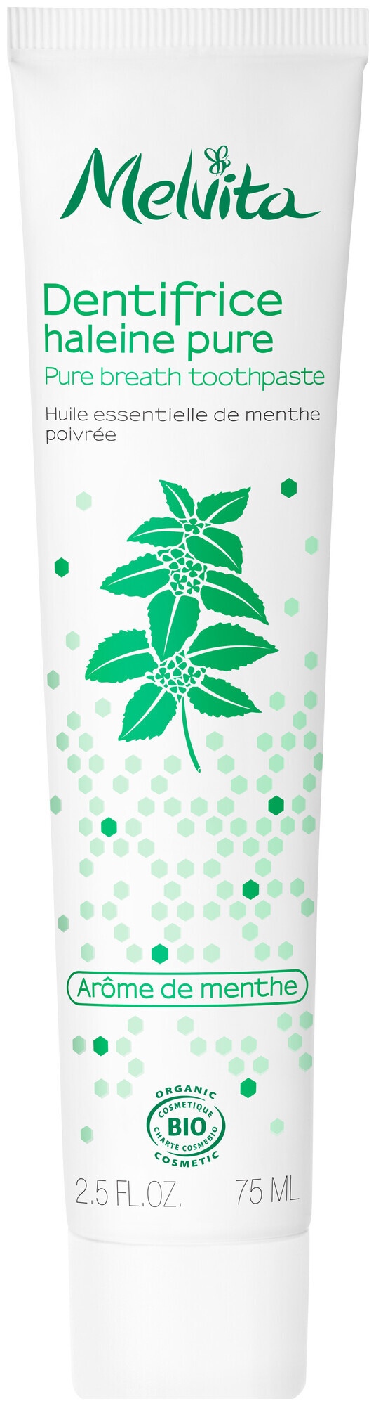 Image of Melvita Atemfrische Zahnpasta mit Ätherischen Bio-Pfefferminzöl 75ml