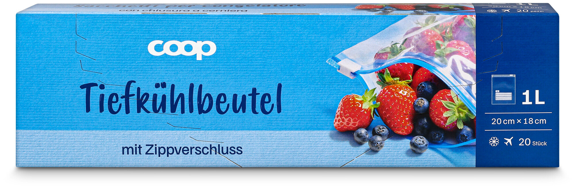 Image of Coop Tiefkühlbeutel mit Zipverschluss 1L 20 Stück