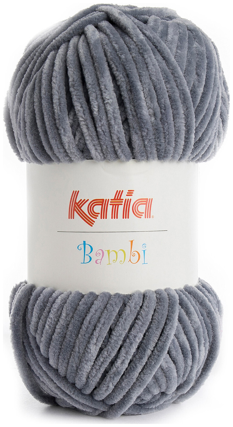 Image of Katia Bambi 314 Chenillegarn grau 100g