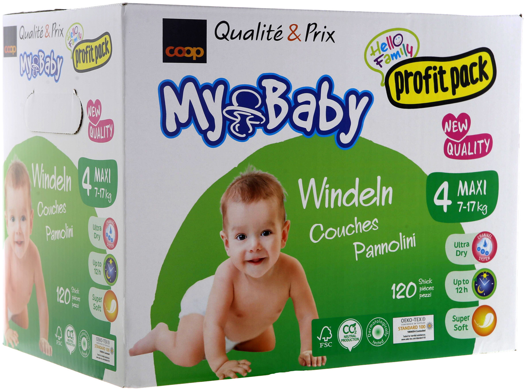 Image of My Baby Windeln Grösse 4 Maxi Profit Pack, 8-14kg, 120 Stück